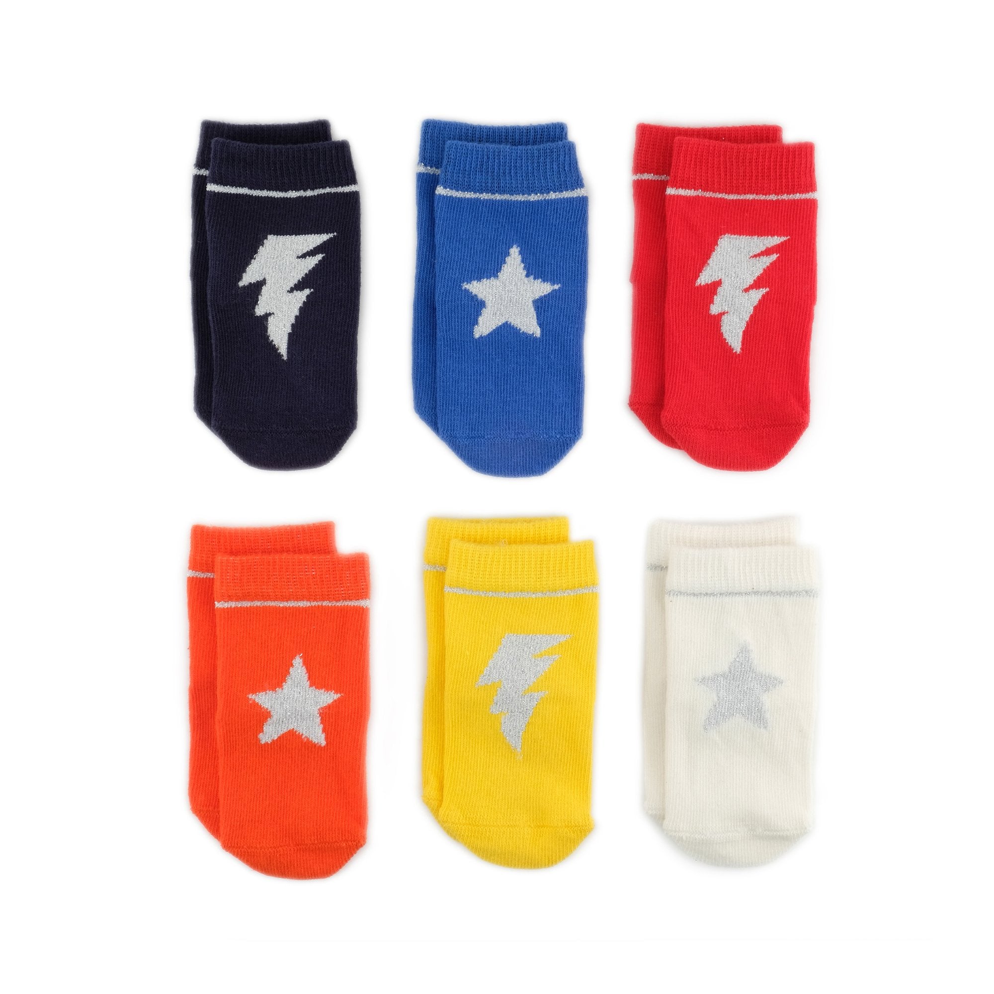 Baby Socks - Popstar Baby Socks Gift Box - Funky Colorful Baby Socks - product front view⎪Lil'Etiquette Clothiers