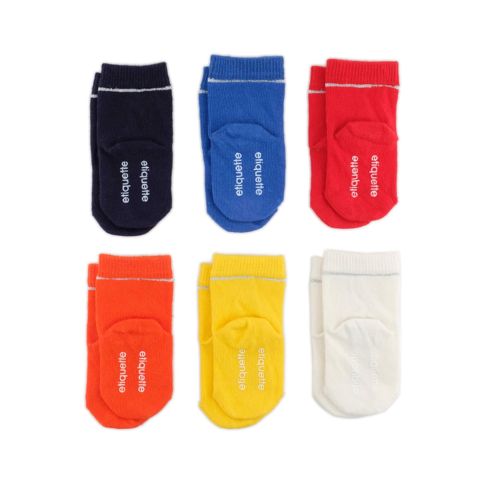 Baby Socks - Popstar Baby Socks Gift Box - Funky Colorful Baby Socks - product back view⎪Lil'Etiquette Clothiers