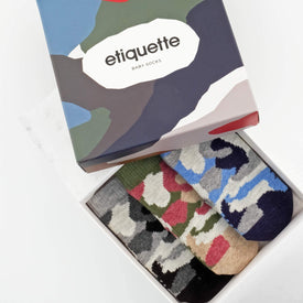 Camouflage Baby Socks Gift Box  - Alt view