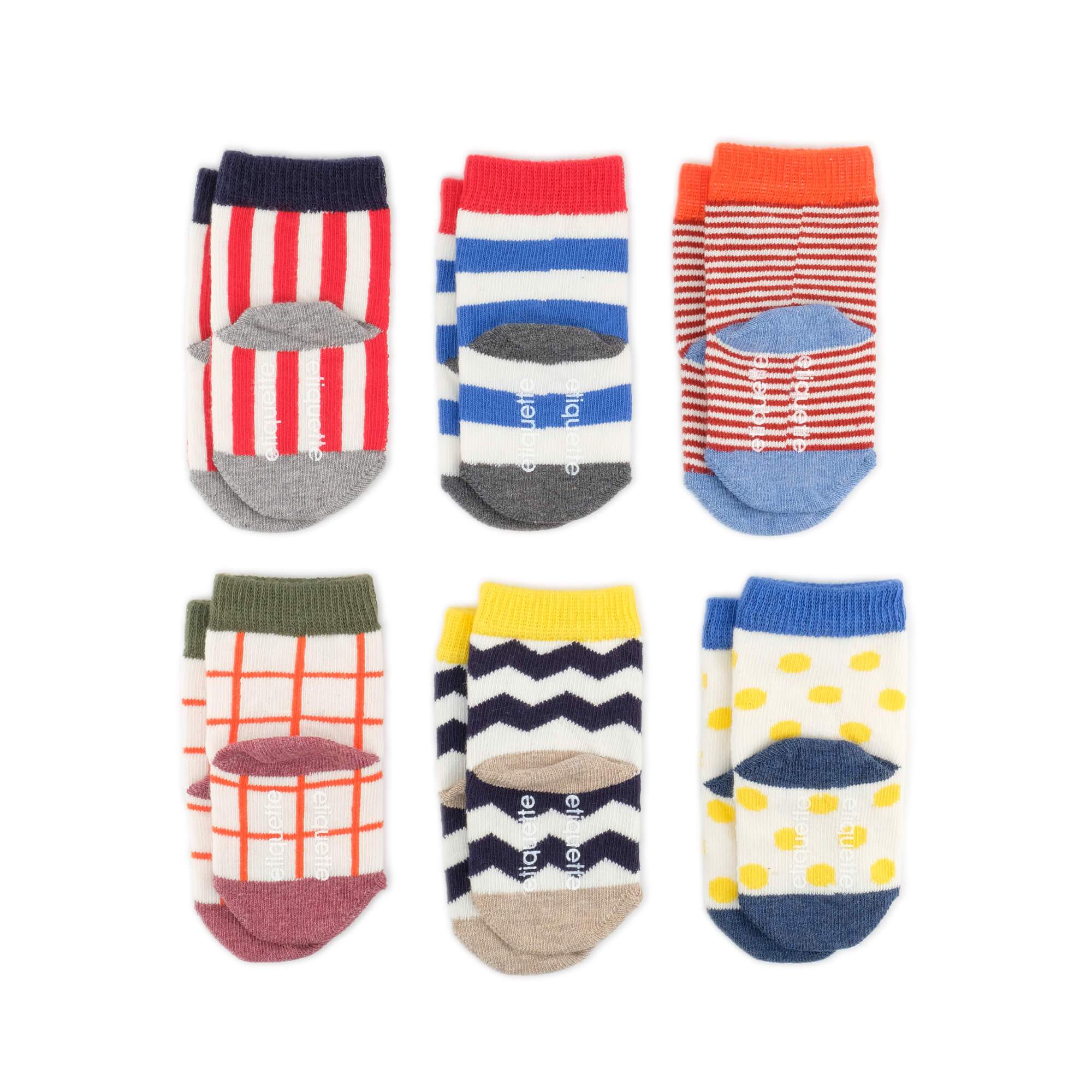 Baby Socks - Graphix Baby Socks Gift Box - Colorful baby socks - product back view⎪Lil'Etiquette Clothiers