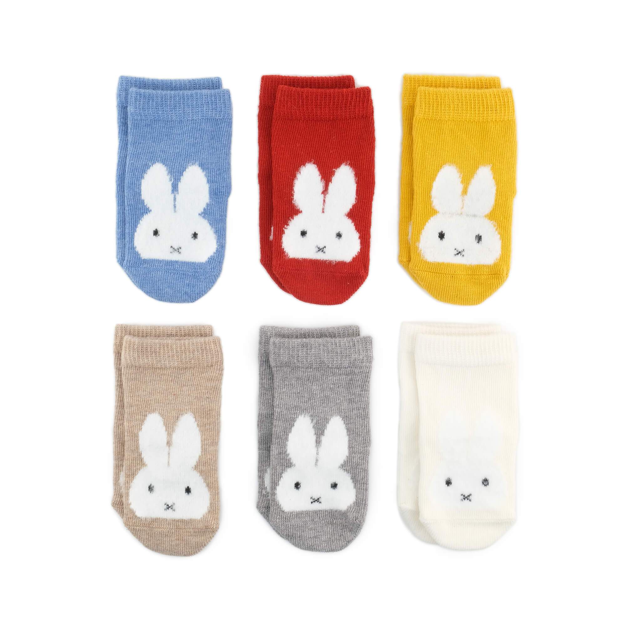 Baby Socks - Miffy x Etiquette Vintage Baby Socks Gift Box - nijntje colorful baby socks - product front view⎪Lil'Etiquette Clothiers