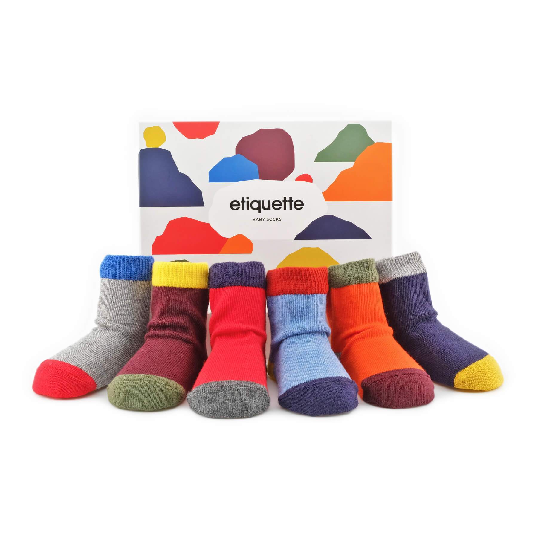 Baby Socks - Solid As A Rock Baby Socks Gift Box - Color Block Baby Socks - main view⎪Lil'Etiquette Clothiers