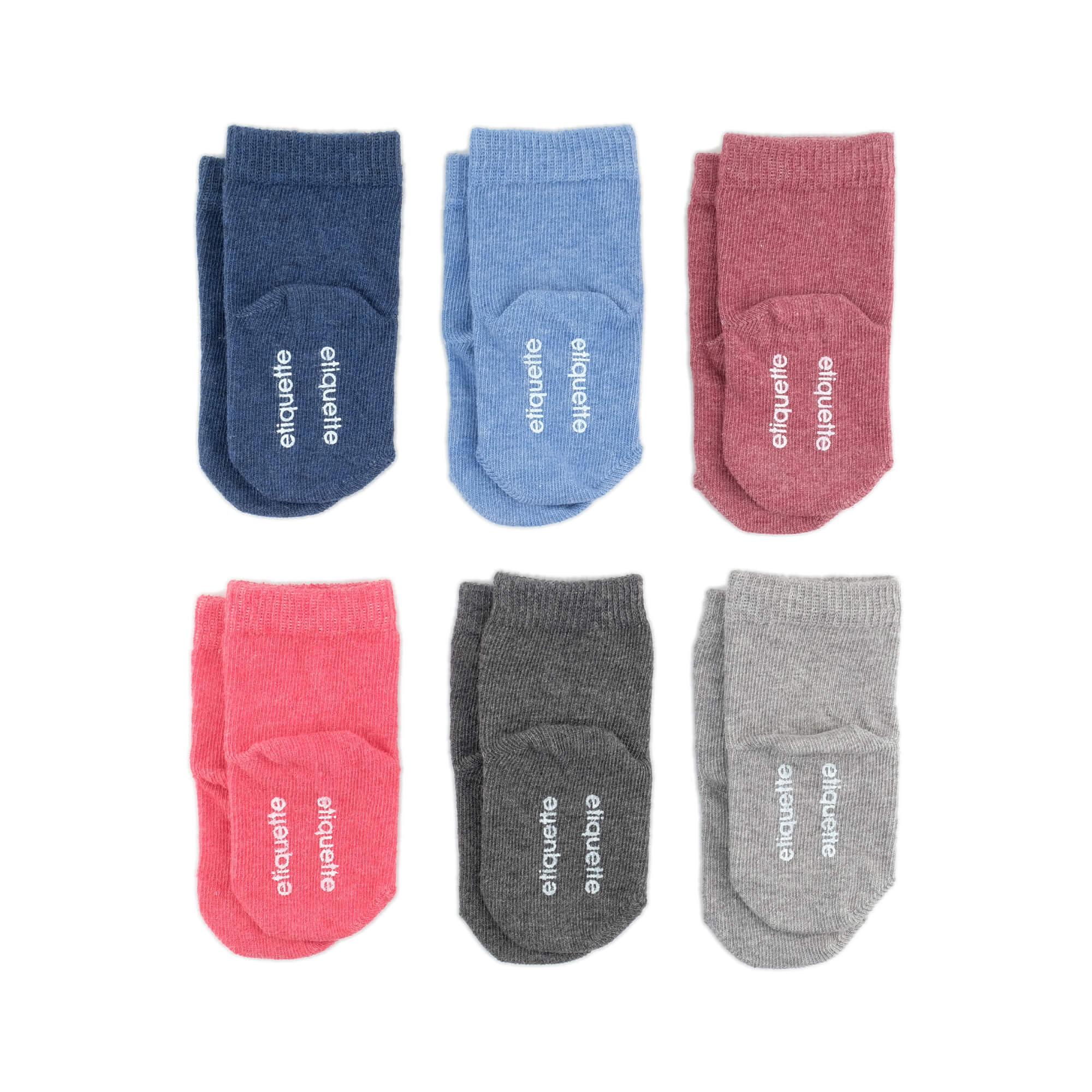 Baby Socks - Heathers Only Baby Socks Gift Box - unisex baby socks in heather colors - product back view⎪Lil'Etiquette Clothiers