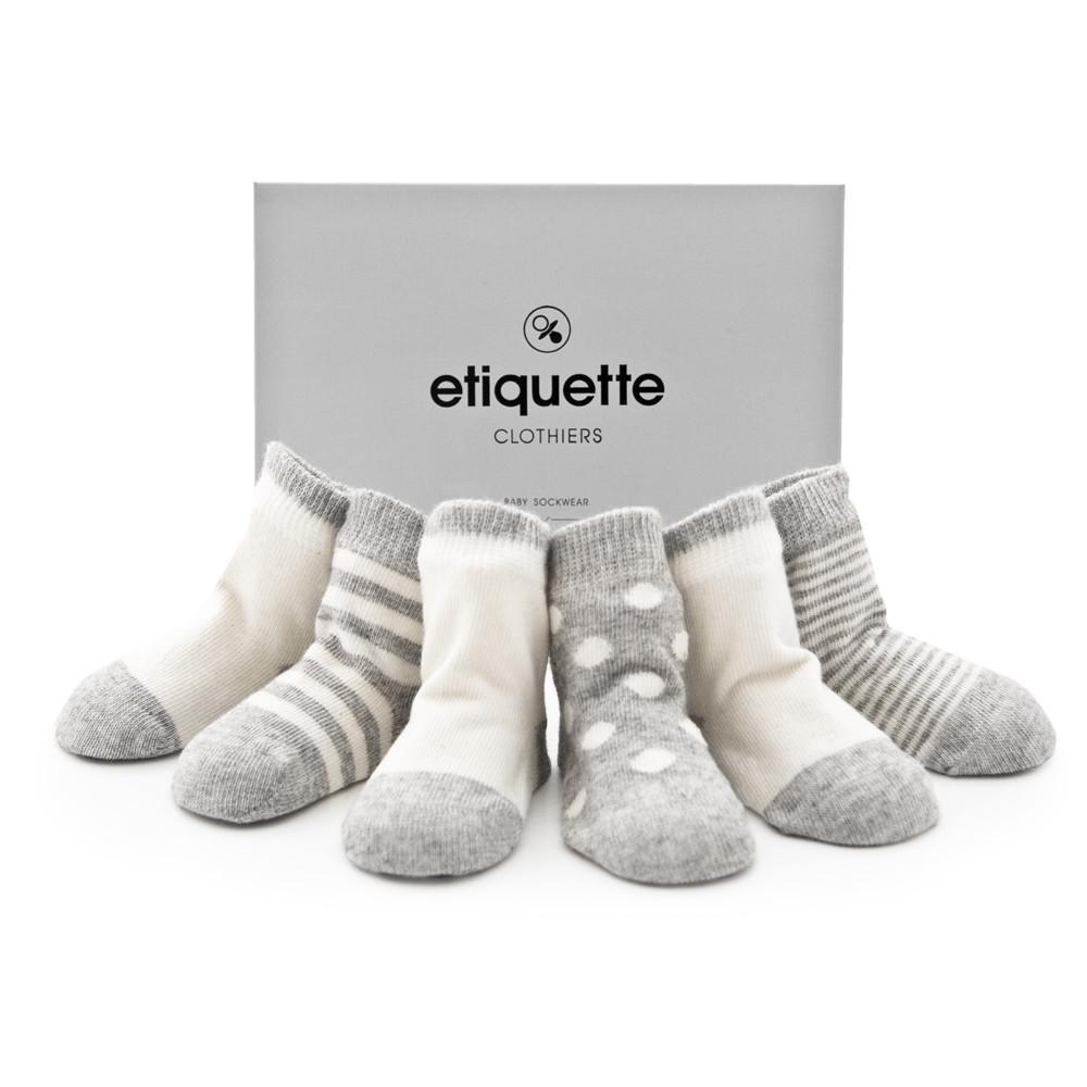Baby Socks - Cashmere Baby Socks Bundle - Heather Grey - baby shower - front view⎪Lil'Etiquette Clothiers