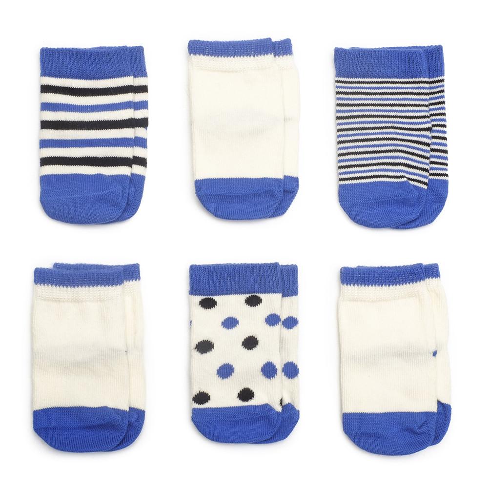 Baby Socks - Etiquette x Colette Paris Baby Socks Gift Box Limited Edition - Royal Blue Ecru - product front view⎪Lil'Etiquette Clothiers